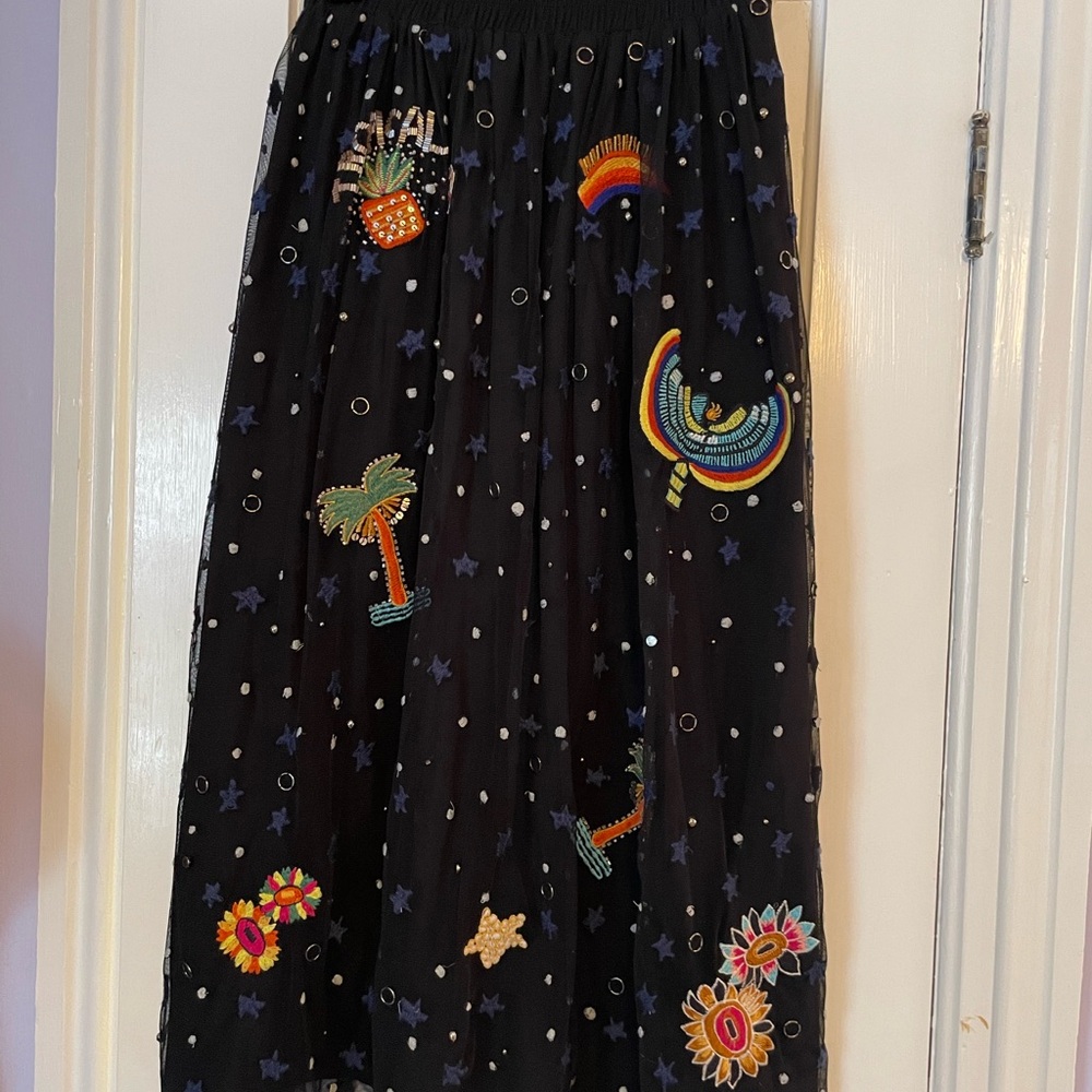 Farm Rio Black Maxi Skirt